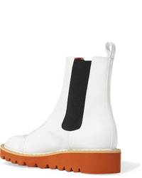 Bottines chelsea en cuir blanches Stella McCartney