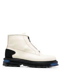 Bottines chelsea en cuir blanches Jil Sander