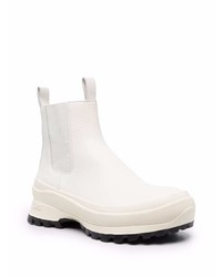 Bottines chelsea en cuir blanches Jil Sander