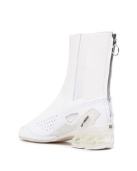 Bottines chelsea en cuir blanches Raf Simons