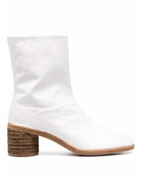 Bottines chelsea en cuir blanches Maison Margiela