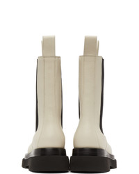 Bottines chelsea en cuir blanches Bottega Veneta