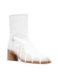 Bottines chelsea en cuir blanches Maison Margiela