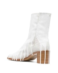 Bottines chelsea en cuir blanches Maison Margiela