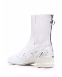 Bottines chelsea en cuir blanches Raf Simons