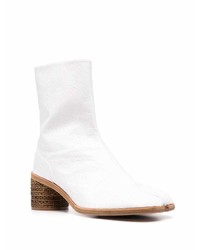 Bottines chelsea en cuir blanches Maison Margiela