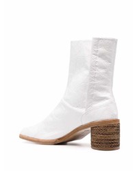 Bottines chelsea en cuir blanches Maison Margiela