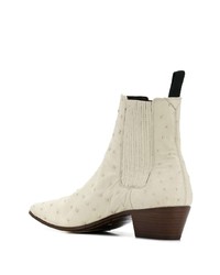 Bottines chelsea en cuir blanches Saint Laurent