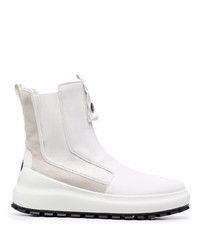 Bottines chelsea en cuir blanches Stone Island Shadow Project
