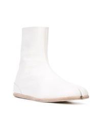 Bottines chelsea en cuir blanches Maison Margiela