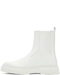 Bottines chelsea en cuir blanches Viron