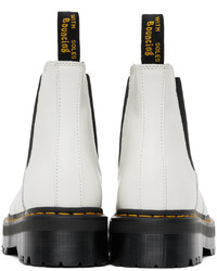 Bottines chelsea en cuir blanches Dr. Martens