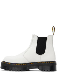 Bottines chelsea en cuir blanches Dr. Martens