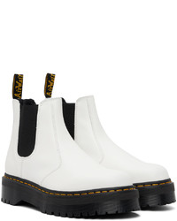 Bottines chelsea en cuir blanches Dr. Martens