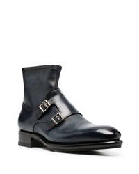 Bottines chelsea en cuir bleu marine Santoni