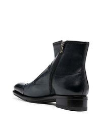 Bottines chelsea en cuir bleu marine Santoni