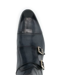 Bottines chelsea en cuir bleu marine Santoni