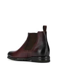 Bottines chelsea en cuir bordeaux Santoni