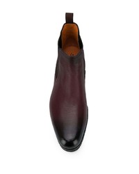 Bottines chelsea en cuir bordeaux Santoni