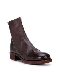 Bottines chelsea en cuir bordeaux Guidi