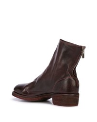 Bottines chelsea en cuir bordeaux Guidi