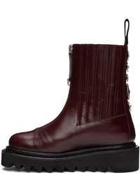 Bottines chelsea en cuir bordeaux Toga Virilis