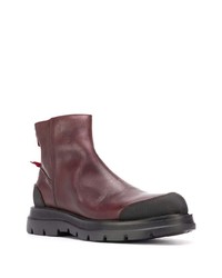 Bottines chelsea en cuir bordeaux Moma