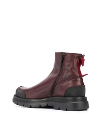 Bottines chelsea en cuir bordeaux Moma