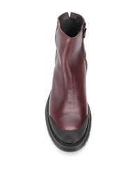 Bottines chelsea en cuir bordeaux Moma