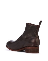 Bottines chelsea en cuir bordeaux Guidi