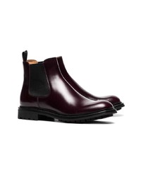 Bottines chelsea en cuir bordeaux Church's