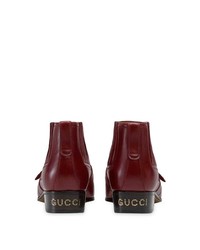 Bottines chelsea en cuir bordeaux Gucci