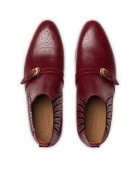 Bottines chelsea en cuir bordeaux Gucci