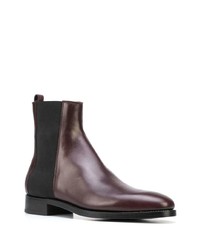 Bottines chelsea en cuir bordeaux The Row