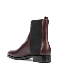 Bottines chelsea en cuir bordeaux The Row