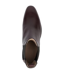 Bottines chelsea en cuir bordeaux The Row