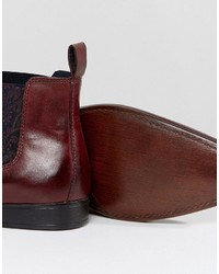 Bottines chelsea en cuir bordeaux