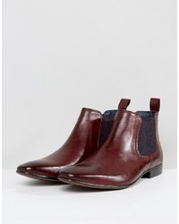 Bottines chelsea en cuir bordeaux