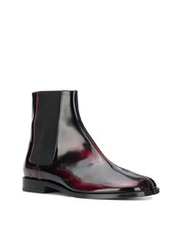 Bottines chelsea en cuir bordeaux Maison Margiela