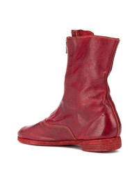 Bottines chelsea en cuir bordeaux Guidi