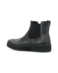 Bottines chelsea en cuir gris foncé Tod's