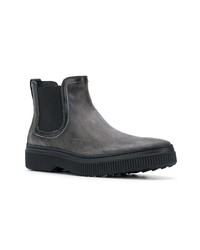 Bottines chelsea en cuir gris foncé Tod's