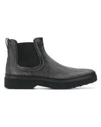 Bottines chelsea en cuir gris foncé Tod's