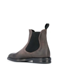 Bottines chelsea en cuir gris foncé Scarosso