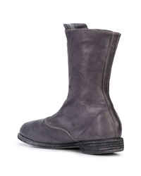 Bottines chelsea en cuir gris foncé Guidi