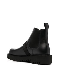 Bottines chelsea en cuir imprimées noires Valentino Garavani