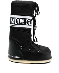 Bottines chelsea en cuir imprimées noires Moon Boot