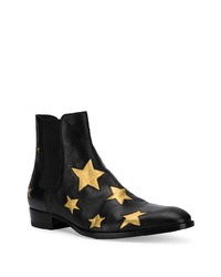 Bottines chelsea en cuir imprimées noires Saint Laurent