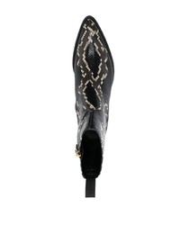 Bottines chelsea en cuir imprimées serpent noires Bally