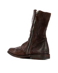 Bottines chelsea en cuir marron foncé Premiata